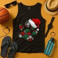 Merry Christmas Dog Paws Lights Santa hat Snowflake Xmas Tank Top thumb 4