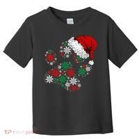 Merry Christmas Dog Paws Lights Santa hat Snowflake Xmas Toddler T-Shirt thumb 0