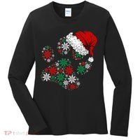 Merry Christmas Dog Paws Lights Santa hat Snowflake Xmas Women's Long Sleeve Shirt thumb 0