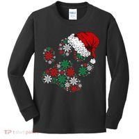 Merry Christmas Dog Paws Lights Santa hat Snowflake Xmas Kids Long Sleeve Shirt thumb 0