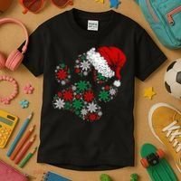 Merry Christmas Dog Paws Lights Santa hat Snowflake Xmas Kids T-Shirt thumb 3