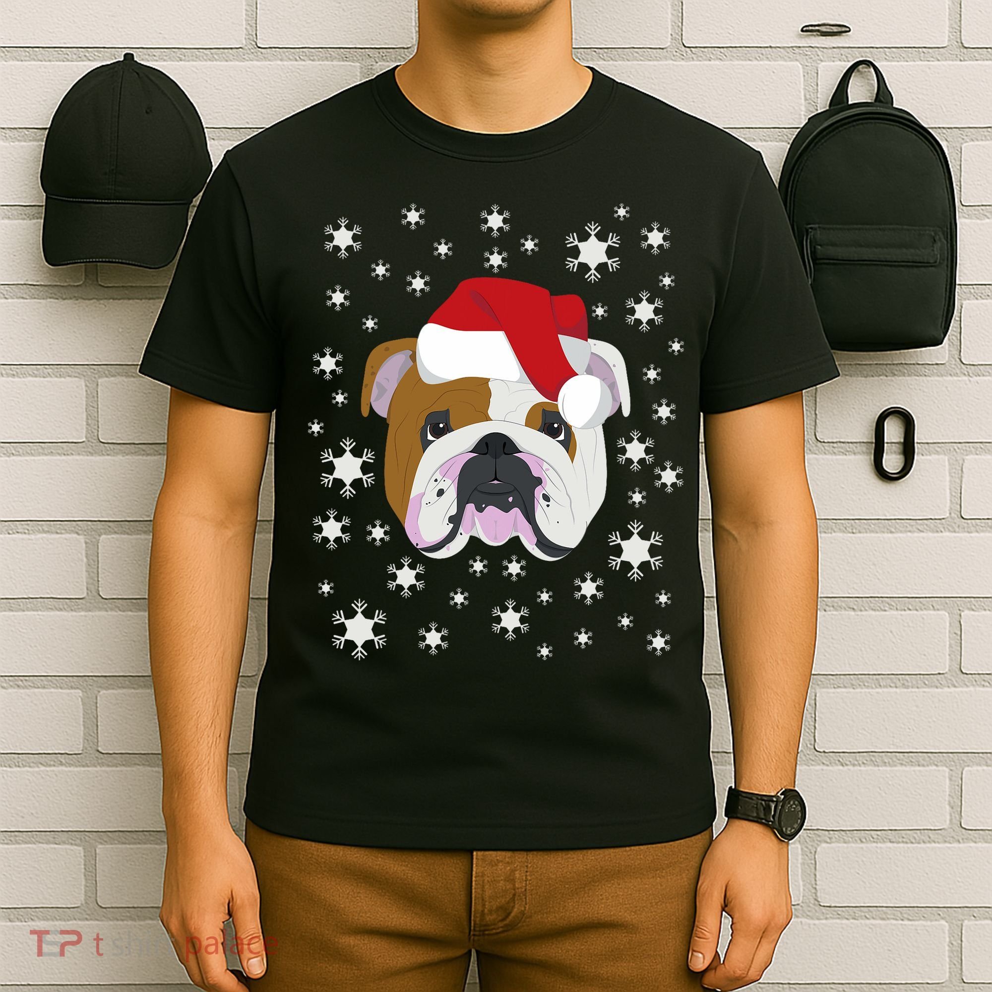 Merry Christmas English Bulldog Ugly Sweater T-Shirt