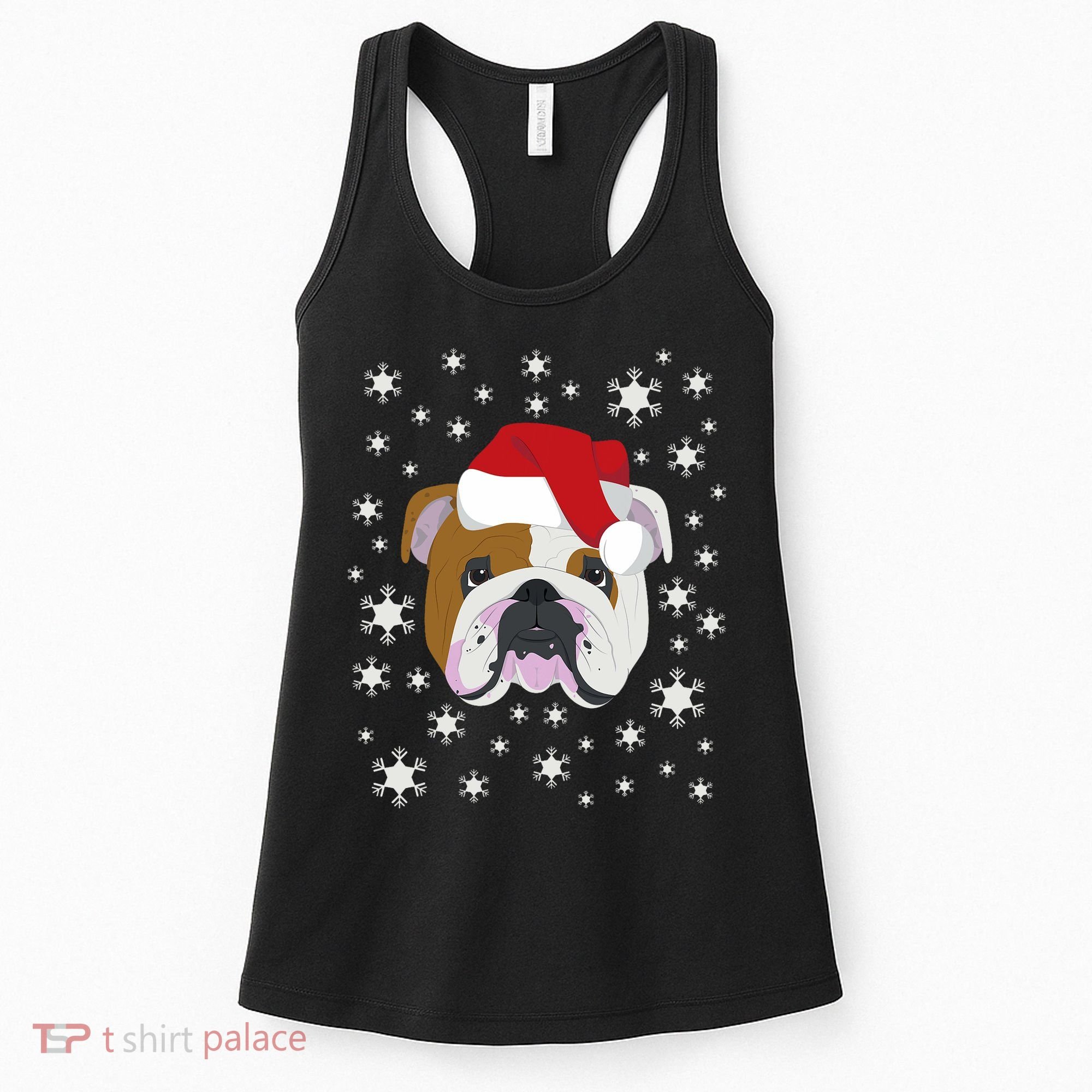Merry Christmas English Bulldog Ugly Sweater Women's Tank Top