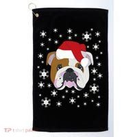 Merry Christmas English Bulldog Ugly Sweater Golf Towel thumb 0