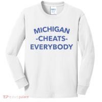 Michigan Cheats Everybody Kids Long Sleeve Shirt thumb 0
