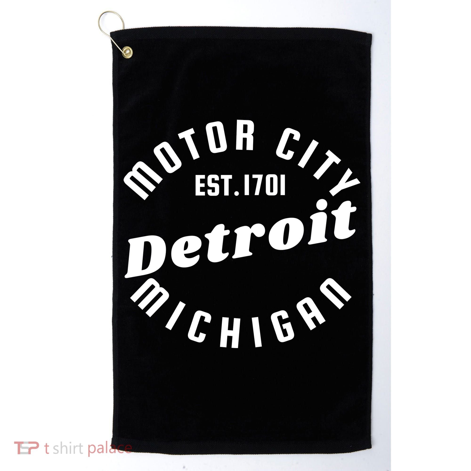 Motor City Est 1701 Detroit Michigan Golf Towel