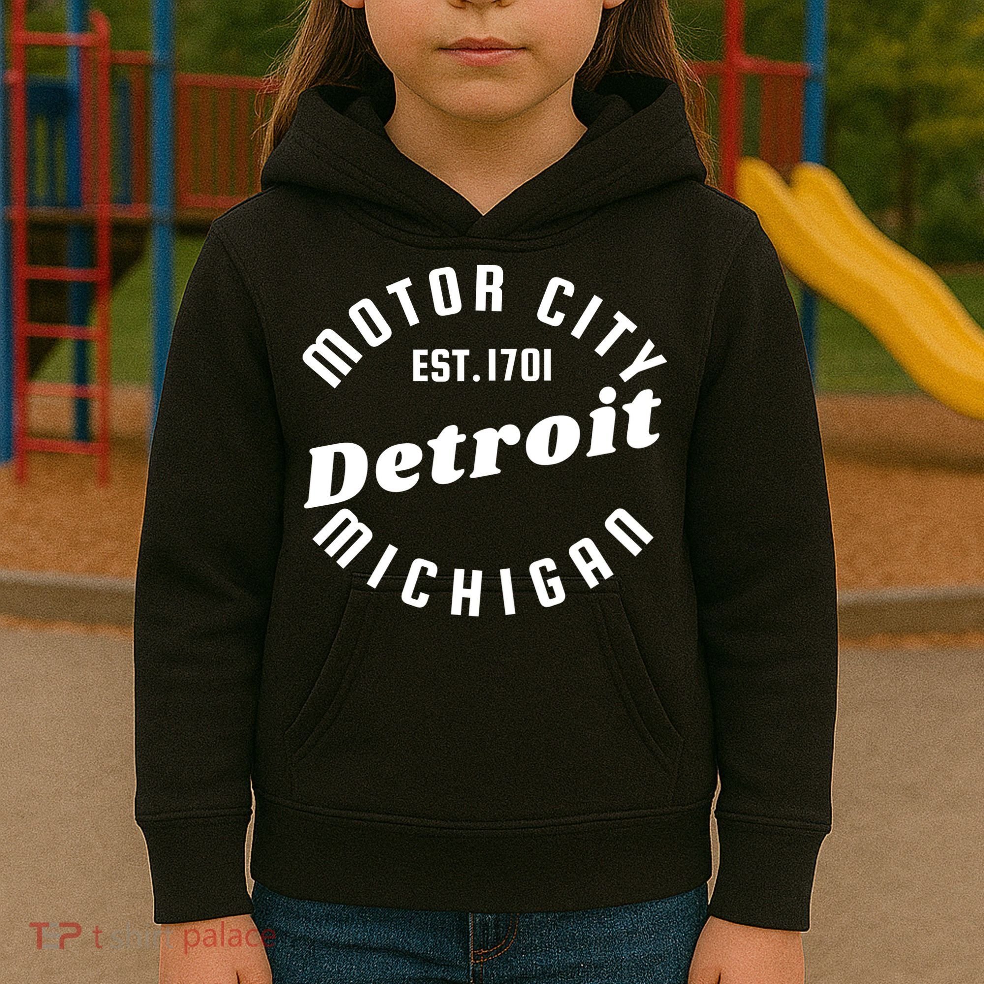 Motor City Est 1701 Detroit Michigan Kids Hoodie