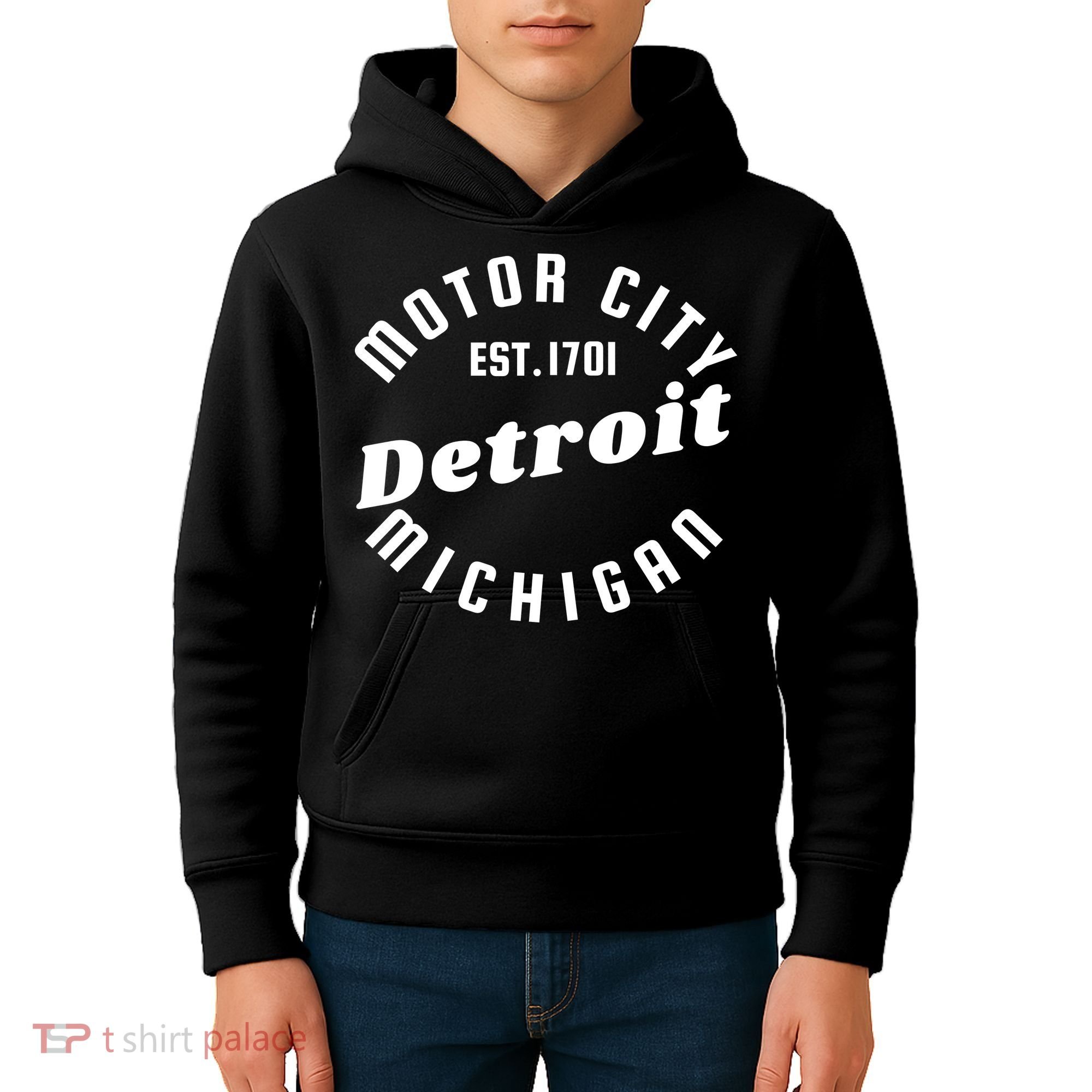 Motor City Est 1701 Detroit Michigan Kids Hoodie