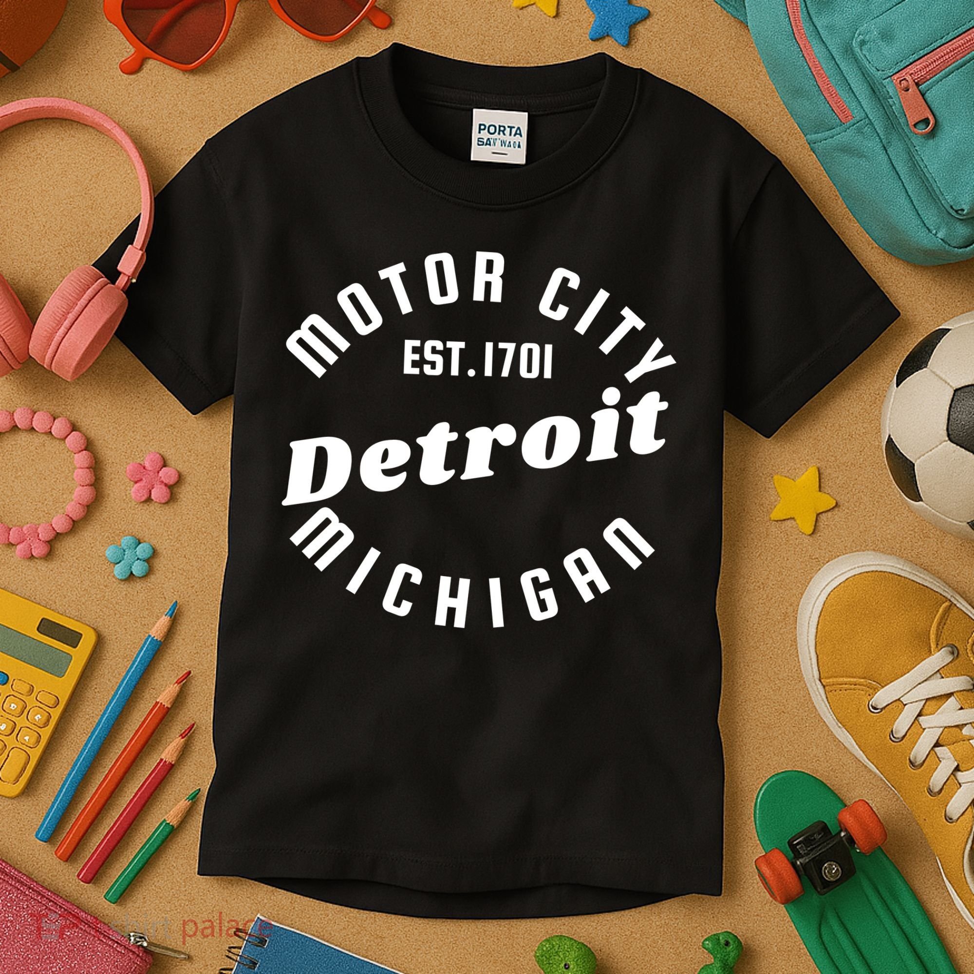 Motor City Est 1701 Detroit Michigan Kids T-Shirt