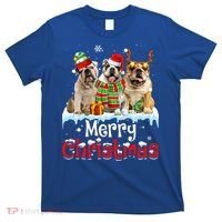 Merry Christmas English Bulldog Dog Squad Santa Dog Xmas Gift T-Shirt thumb 0