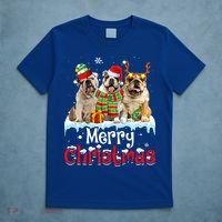 Merry Christmas English Bulldog Dog Squad Santa Dog Xmas Gift T-Shirt thumb 5