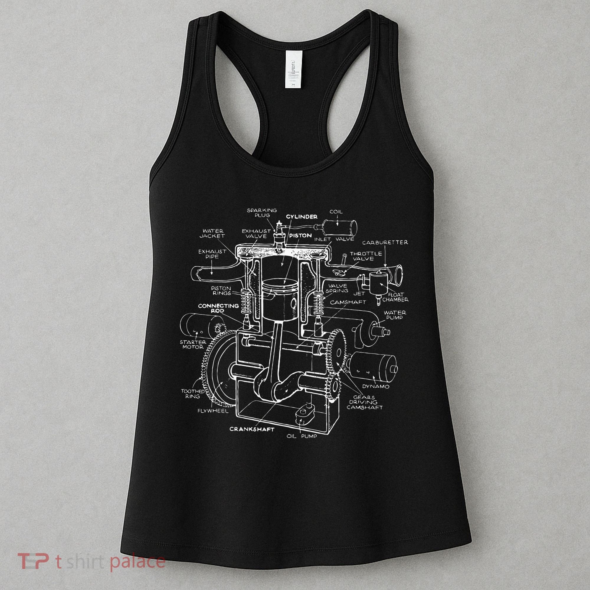 Mechanics Car Engine Pieces Cars Lovers Muscle Cars Women's Tank Top