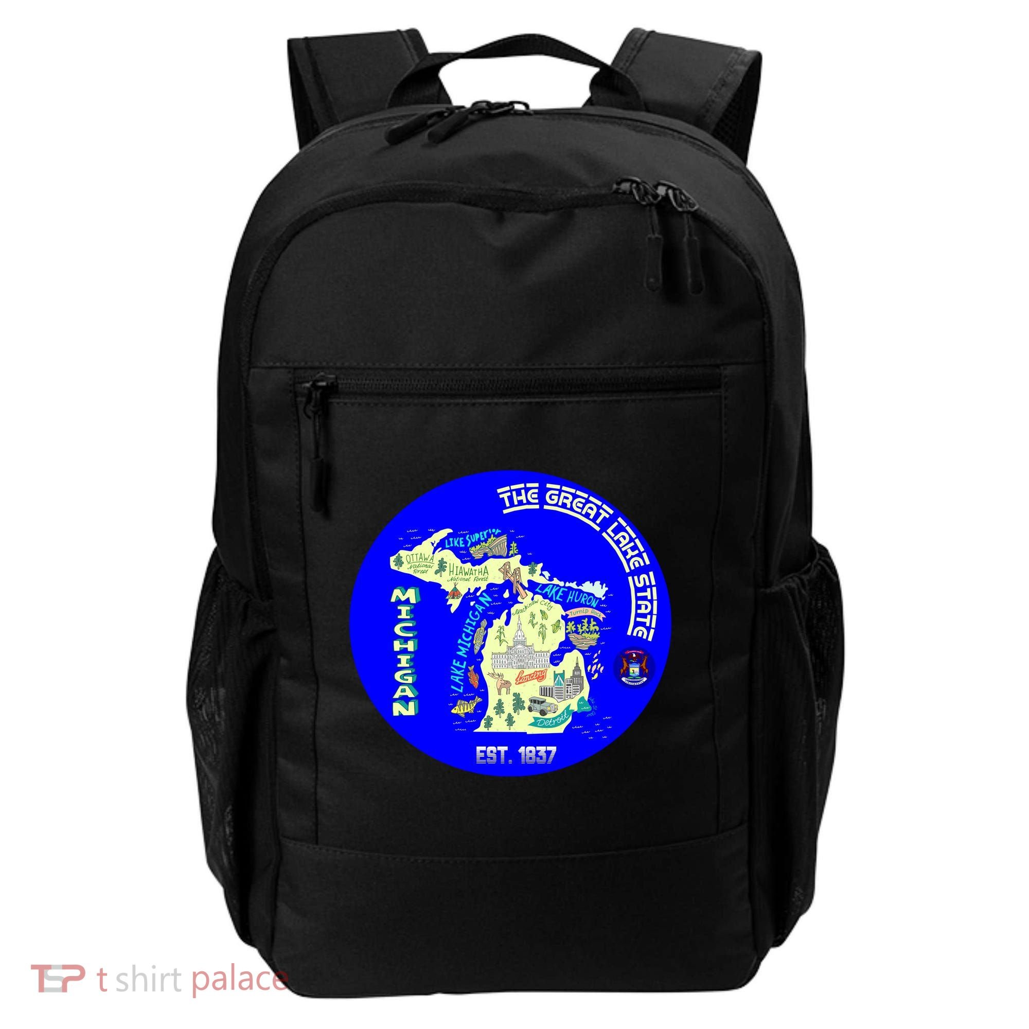 Michigan Circle Emblem The Great Lake State Backpack