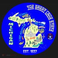 Michigan Circle Emblem The Great Lake State Backpack thumb 2