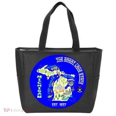 Michigan Circle Emblem The Great Lake State Tote Bag