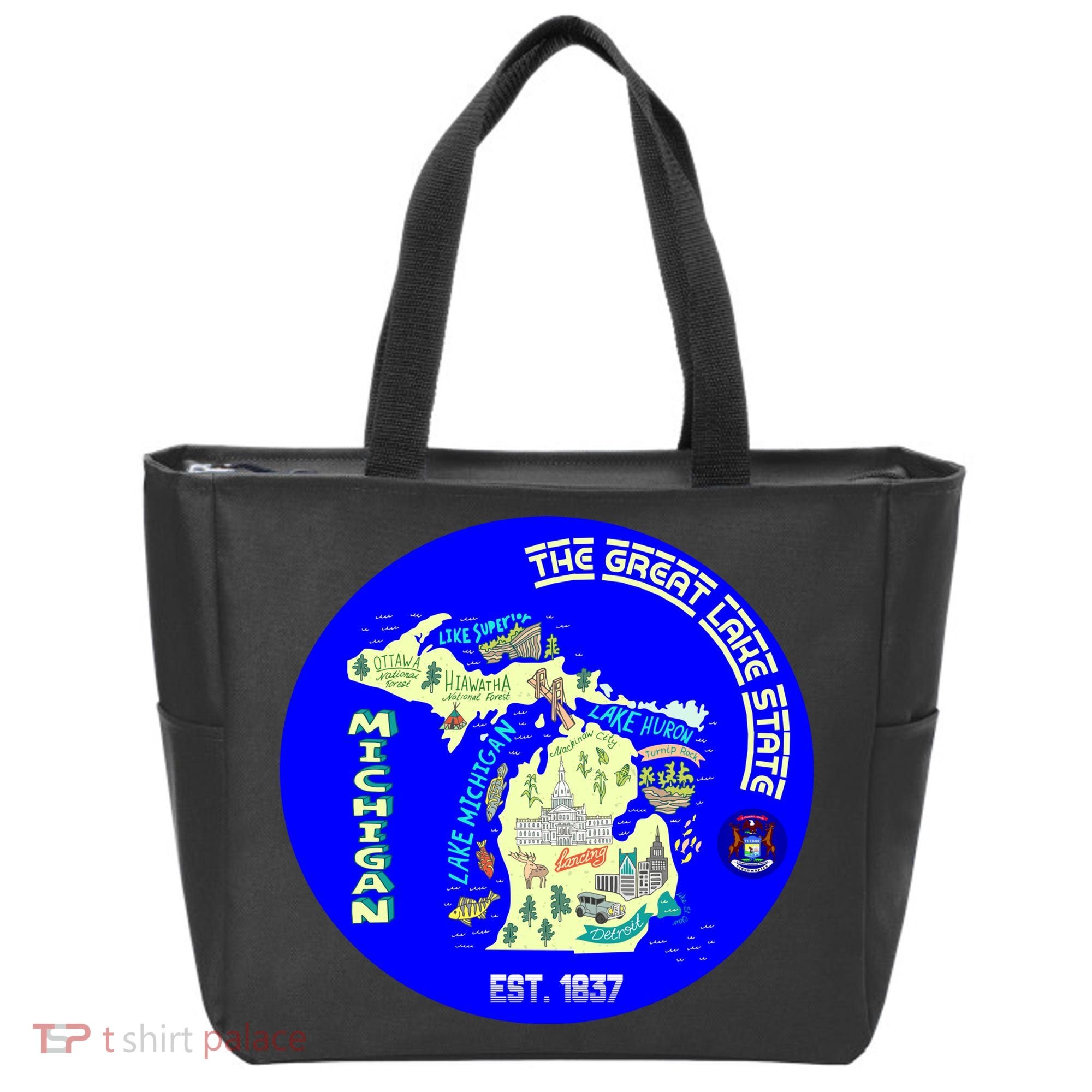Michigan Circle Emblem The Great Lake State Tote Bag