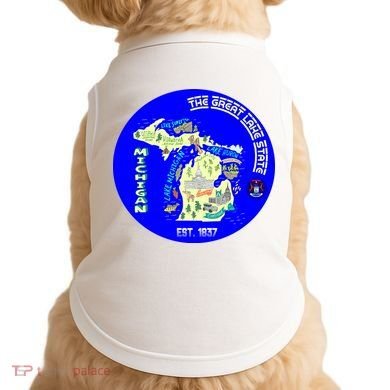 Michigan Circle Emblem The Great Lake State Doggie Tank