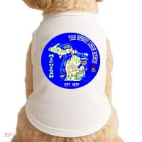 Michigan Circle Emblem The Great Lake State Doggie Tank thumb 0