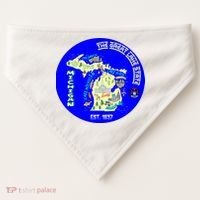 Michigan Circle Emblem The Great Lake State USA-Made Doggie Bandana thumb 0