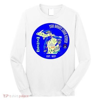 Michigan Circle Emblem The Great Lake State Long Sleeve Shirt