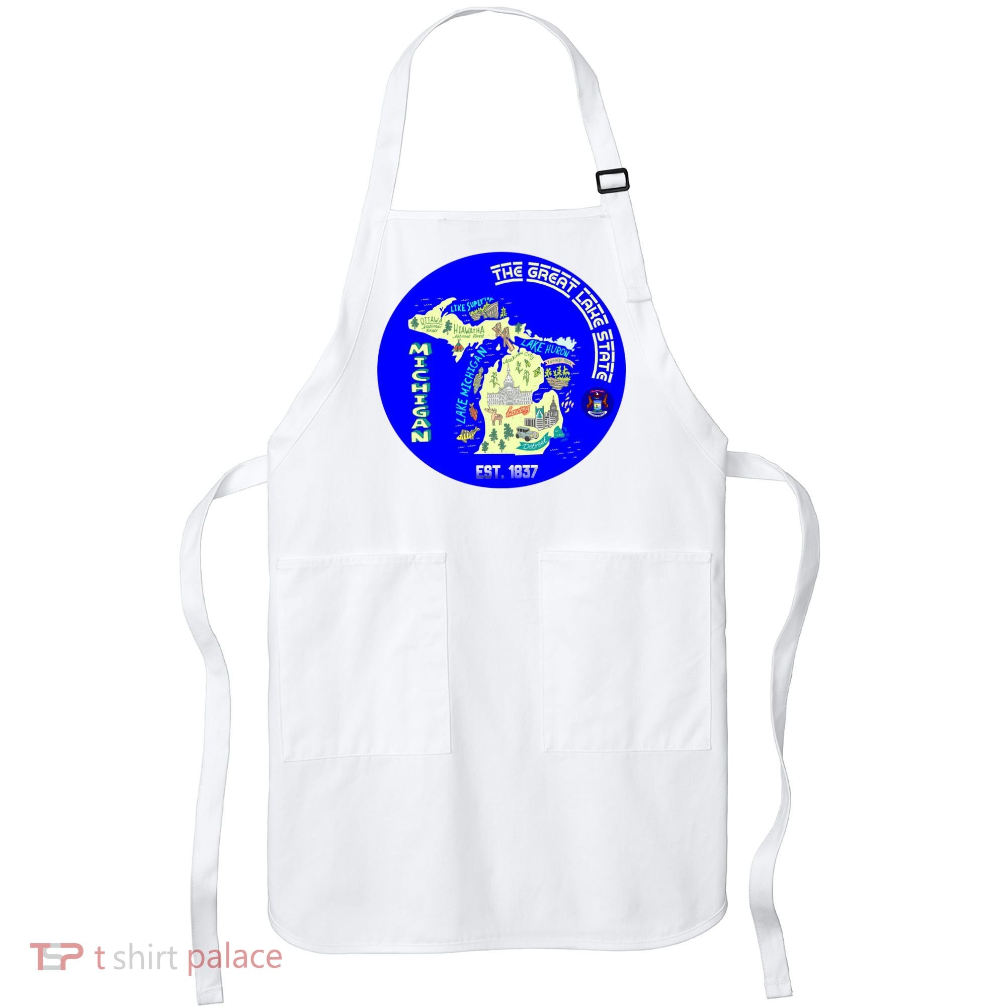 Michigan Circle Emblem The Great Lake State Apron