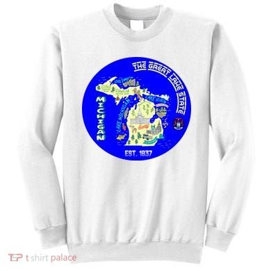Michigan Circle Emblem The Great Lake State Sweatshirt
