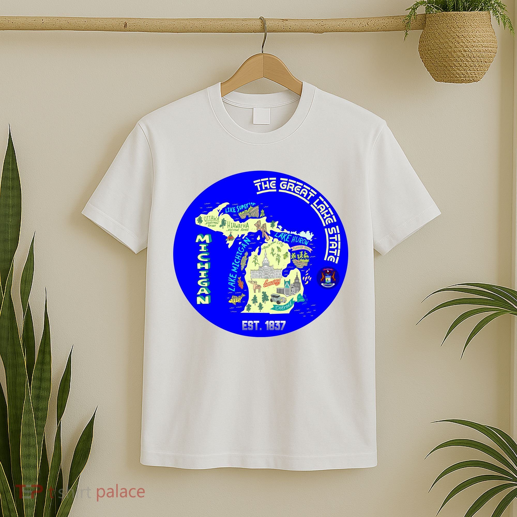 Michigan Circle Emblem The Great Lake State T-Shirt