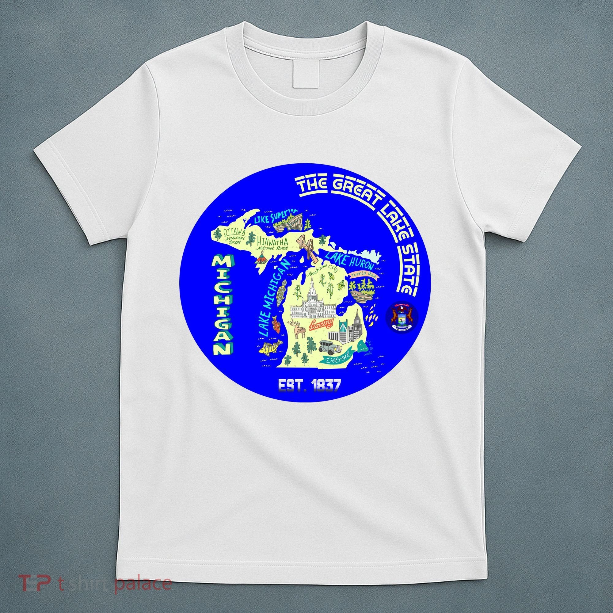 Michigan Circle Emblem The Great Lake State T-Shirt