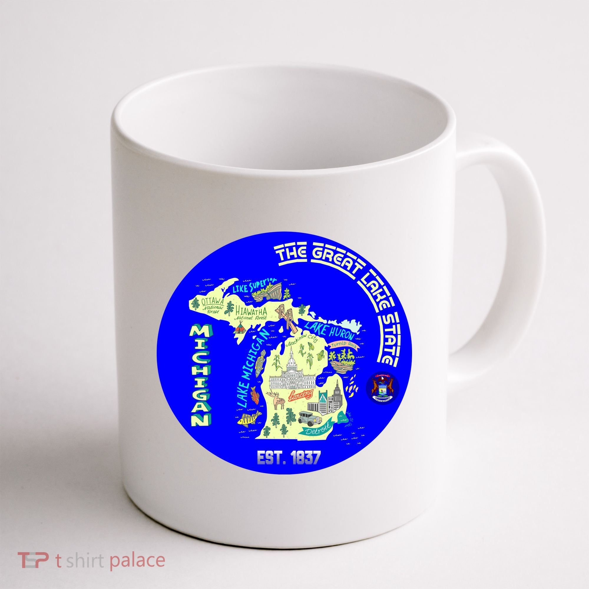 Michigan Circle Emblem The Great Lake State Coffee Mug