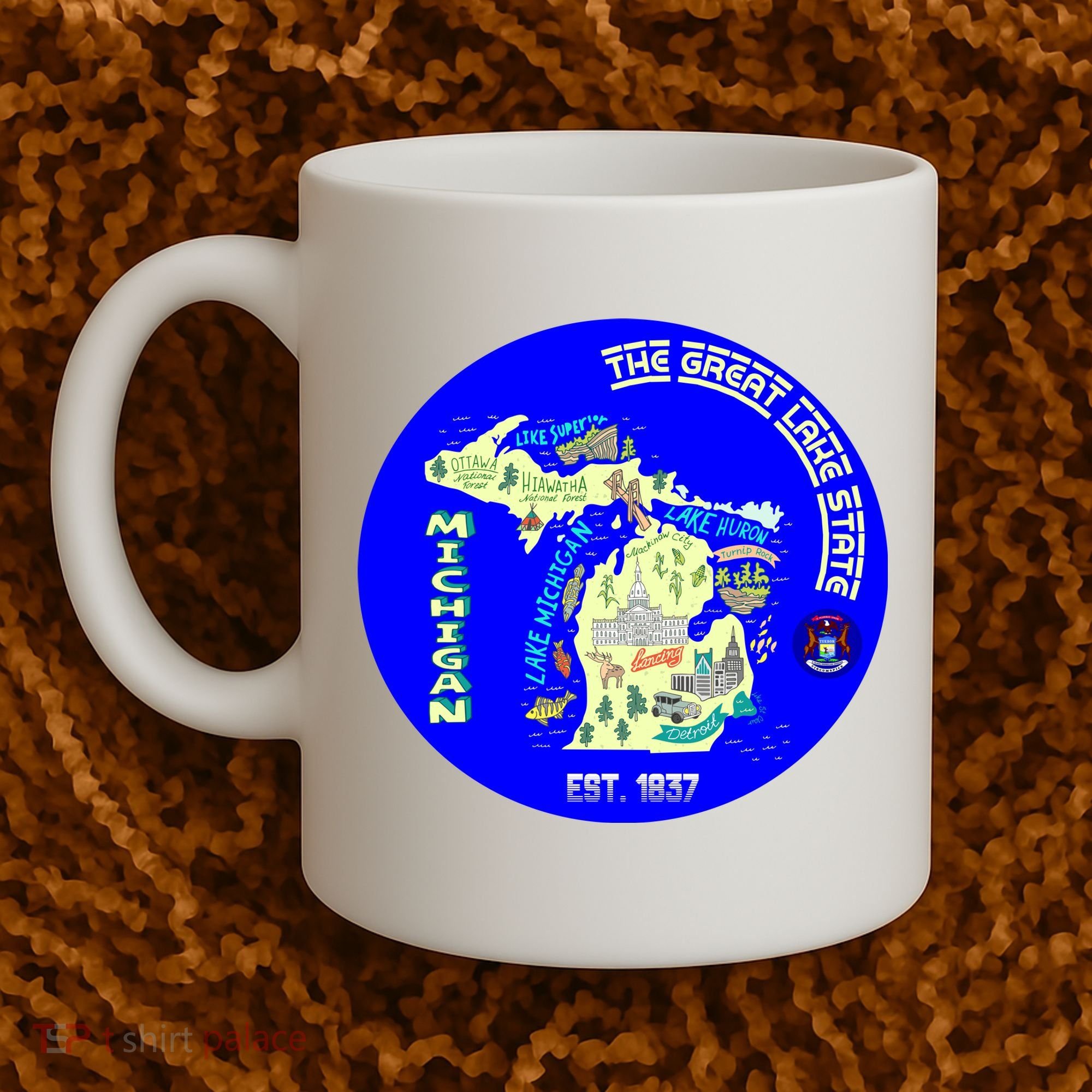 Michigan Circle Emblem The Great Lake State Coffee Mug