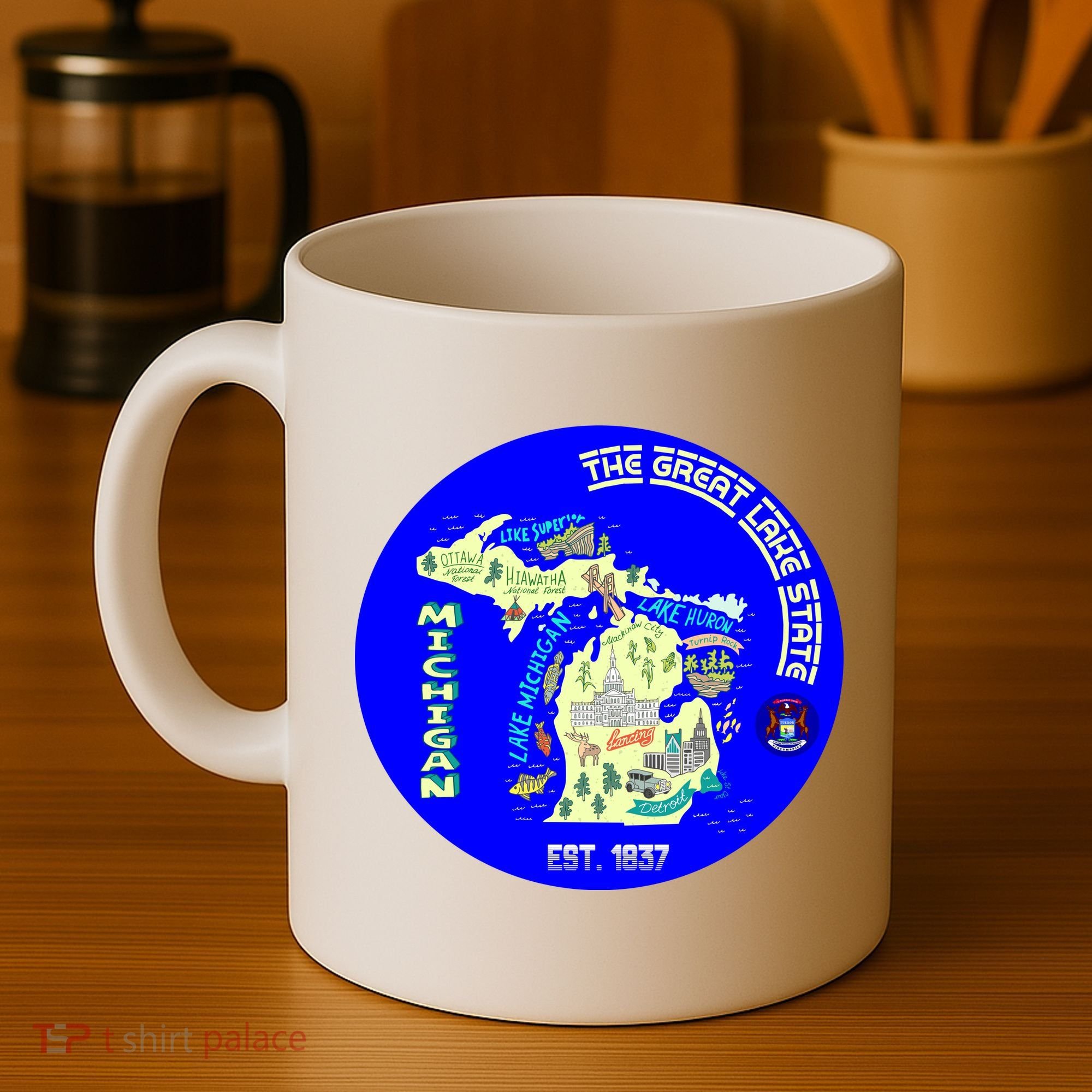 Michigan Circle Emblem The Great Lake State Coffee Mug