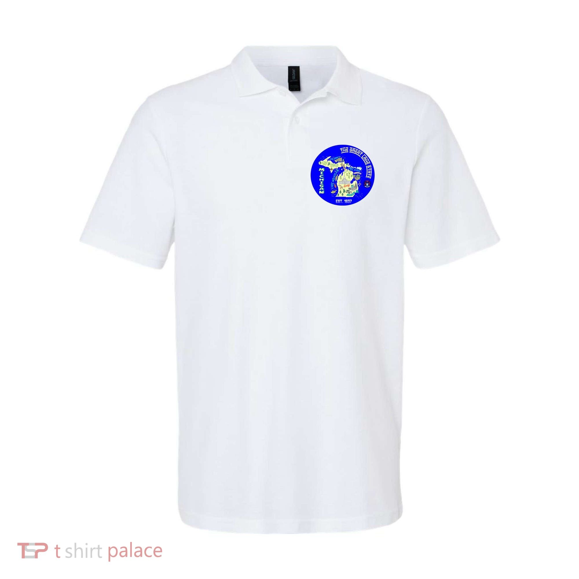 Michigan Circle Emblem The Great Lake State Polo