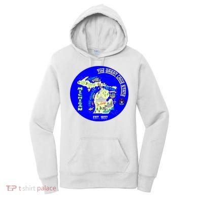 Michigan Circle Emblem The Great Lake State Women's Hoodie