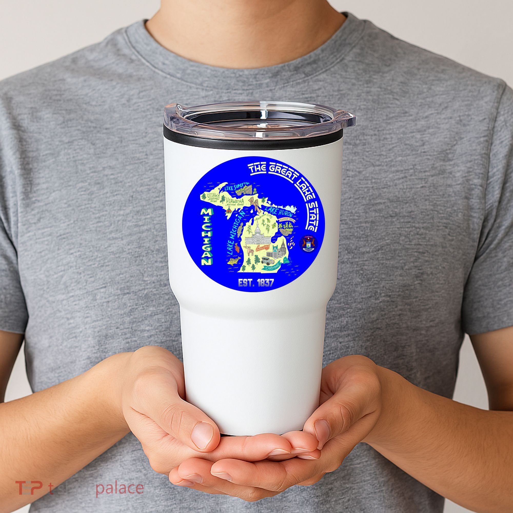 Michigan Circle Emblem The Great Lake State Tumbler