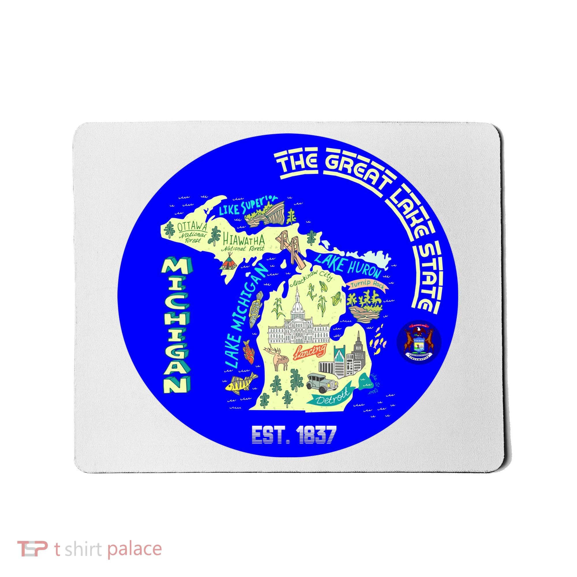 Michigan Circle Emblem The Great Lake State Mousepad