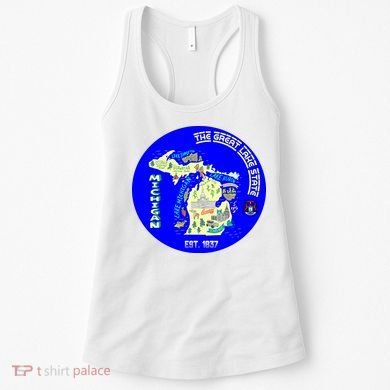 Michigan Circle Emblem The Great Lake State Women's Tank Top
