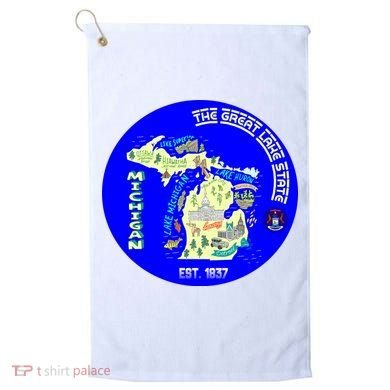 Michigan Circle Emblem The Great Lake State Golf Towel