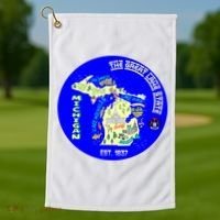 Michigan Circle Emblem The Great Lake State Golf Towel thumb 1