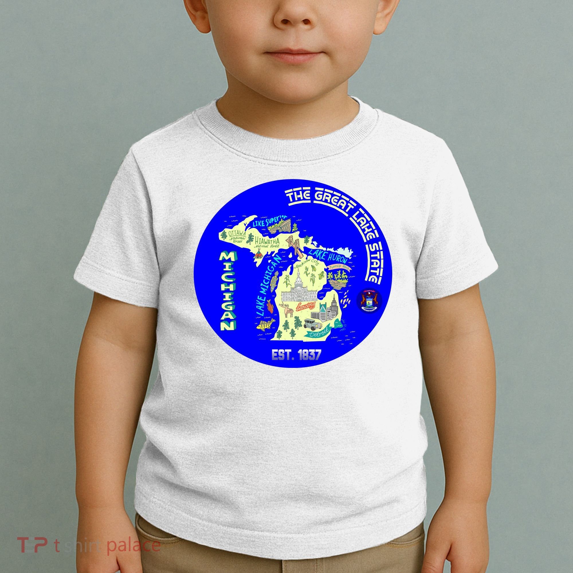 Michigan Circle Emblem The Great Lake State Toddler T-Shirt