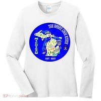 Michigan Circle Emblem The Great Lake State Women's Long Sleeve Shirt thumb 0