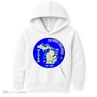 Michigan Circle Emblem The Great Lake State Kids Hoodie thumb 0