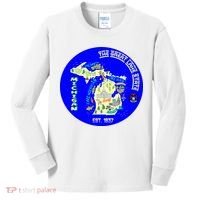 Michigan Circle Emblem The Great Lake State Kids Long Sleeve Shirt thumb 0