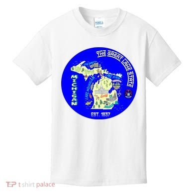 Michigan Circle Emblem The Great Lake State Kids T-Shirt