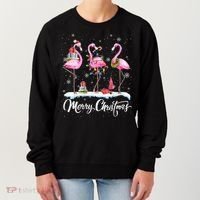 Merry Christmas Flamingo Women's Sweatshirt thumb 0