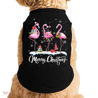 Merry Christmas Flamingo Doggie Tank