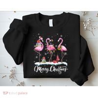 Merry Christmas Flamingo Sweatshirt thumb 2
