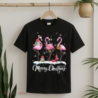 Merry Christmas Flamingo T-Shirt thumb 2