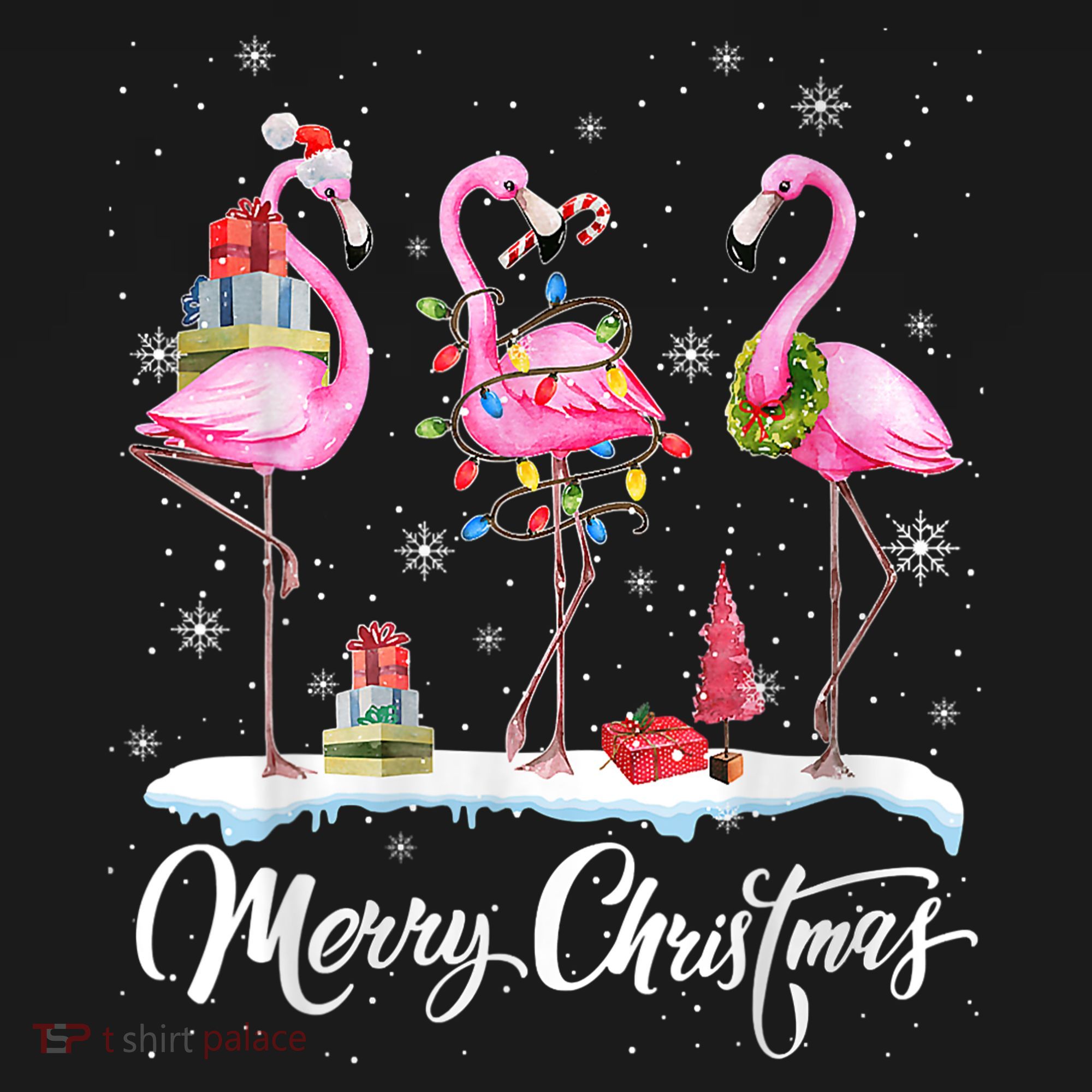 Merry Christmas Flamingo Polo