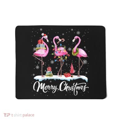 Merry Christmas Flamingo Mousepad