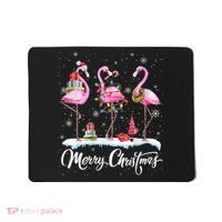 Merry Christmas Flamingo Mousepad thumb 0